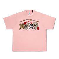 Salmon Xoxo Valentine skulls Valentine's Day Urban Heavy Tee - FaDigitalArtStudio