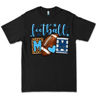 Black Football mom blue team color Premium Tee - HowdyJamesFarm
