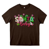 Chocolate Brown santa baby pink christmas Heavy Core Tee - texasbilliewilder