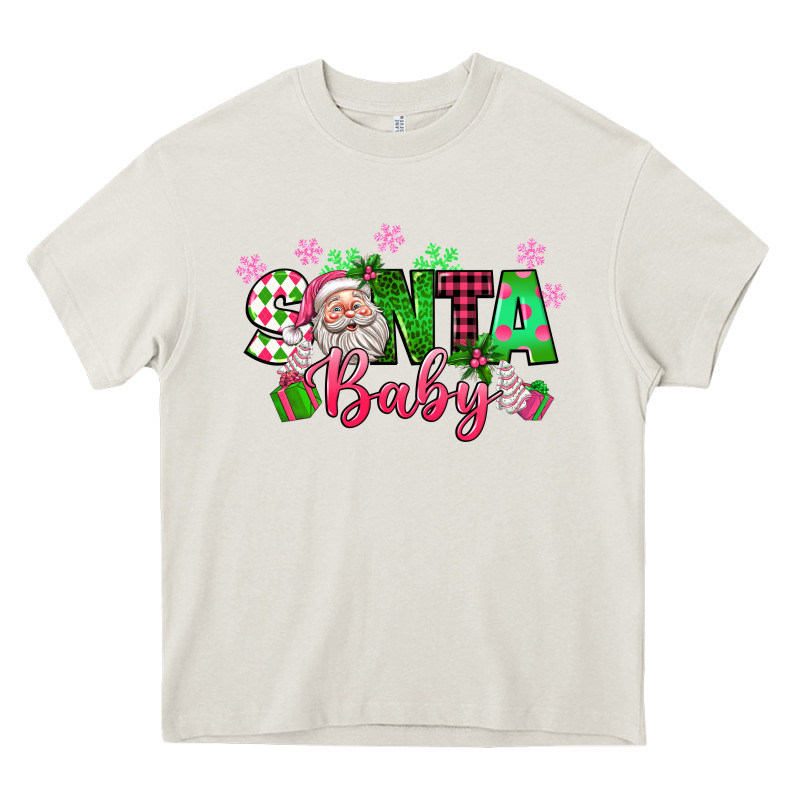 Santa Baby Pink Christmas Heavy Core Tee by texasbilliewilder | Teevron