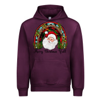 Mauve Wine merry christmas y'all rainbow Urban Hoodie - JahusDesignShop