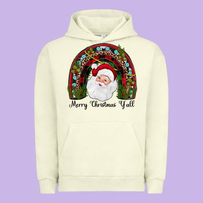 Merry Christmas Y'all Rainbow Urban Hoodie Designed By Jahusdesignshop