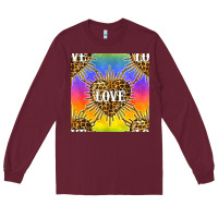 Burgundy Pride lgbtq leopard love heart seamless pattern Long Sleeve Tee - BundleAndBundleShop