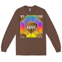 Chestnut Pride lgbtq leopard love heart seamless pattern Long Sleeve Tee - BundleAndBundleShop