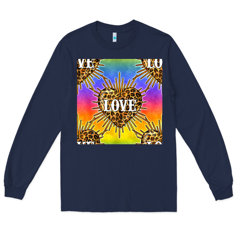 Pride Lgbtq Leopard Love Heart Seamless Pattern Long Sleeve Tee by BundleAndBundleShop | Teevron