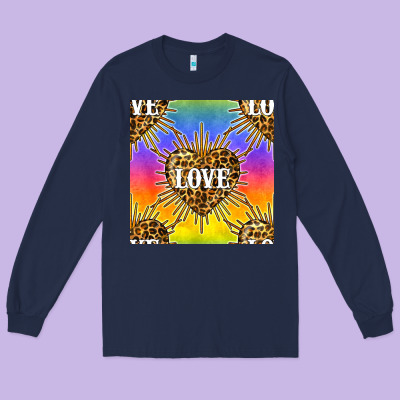 Pride Lgbtq Leopard Love Heart Seamless Pattern Long Sleeve Tee Designed By Bundleandbundleshop