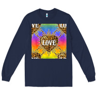 Navy Pride lgbtq leopard love heart seamless pattern Long Sleeve Tee - BundleAndBundleShop
