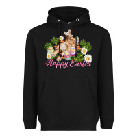 Black easter bunny with carrots and daisy Heavyweight Hoodie - AdoDesignShop