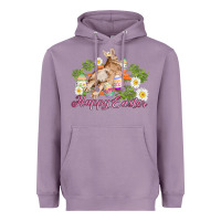Lavender easter bunny with carrots and daisy Heavyweight Hoodie - AdoDesignShop