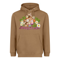 Toasted Coconut easter bunny with carrots and daisy Heavyweight Hoodie - AdoDesignShop