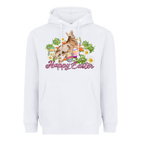 White easter bunny with carrots and daisy Heavyweight Hoodie - AdoDesignShop