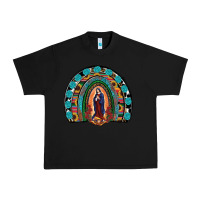 Black Lady Of Guadalupe Rainbow Urban Heavy Tee - RanaPortraitStore
