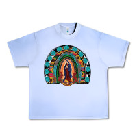 Grape Ice Lady Of Guadalupe Rainbow Urban Heavy Tee - RanaPortraitStore