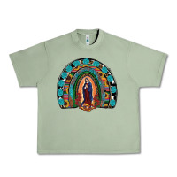 Oil Green Lady Of Guadalupe Rainbow Urban Heavy Tee - RanaPortraitStore