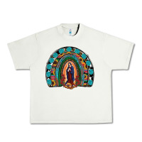 Pistachio Lady Of Guadalupe Rainbow Urban Heavy Tee - RanaPortraitStore