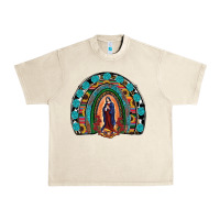 Sandshell Lady Of Guadalupe Rainbow Urban Heavy Tee - RanaPortraitStore