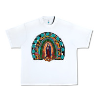 White Lady Of Guadalupe Rainbow Urban Heavy Tee - RanaPortraitStore