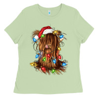 Matcha christmas heifer cow gnome Ladies Tee - CowGirlArtShop