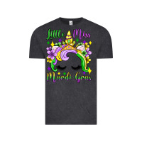 Vintage Black little miss mardi gras unicorn  olivia Vintage Tee - OliviaCreatesArt