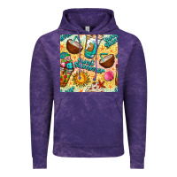 Cloud Purple sweet summer coffee cups with colorful leopard and sea stars seamless  Vintage Hoodie - BundleAndBundleShop