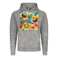 Cloud Rock sweet summer coffee cups with colorful leopard and sea stars seamless  Vintage Hoodie - BundleAndBundleShop