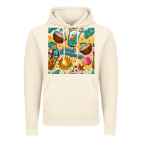 Vintage Artic sweet summer coffee cups with colorful leopard and sea stars seamless  Vintage Hoodie - BundleAndBundleShop