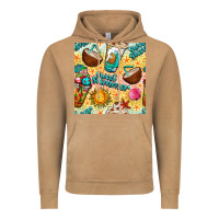 Vintage Camel sweet summer coffee cups with colorful leopard and sea stars seamless  Vintage Hoodie - BundleAndBundleShop
