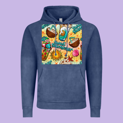 Sweet Summer Coffee Cups With Colorful Leopard And Sea Stars Seamless  Vintage Hoodie Designed By Bundleandbundleshop