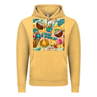 Vintage Mustard sweet summer coffee cups with colorful leopard and sea stars seamless  Vintage Hoodie - BundleAndBundleShop