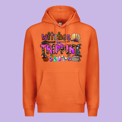 Witches Be Trippin Premium Hoodie Designed By Cowhidedigitalart