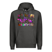 Charcoal Heather witches be trippin Premium Hoodie - CowhideDigitalArt