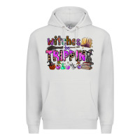 Dove Grey witches be trippin Premium Hoodie - CowhideDigitalArt