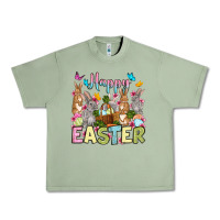 Oil Green Happy Easter bunnys Urban Heavy Tee - OliviaCreatesArt