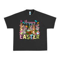 Pigment Black Happy Easter bunnys Urban Heavy Tee - OliviaCreatesArt