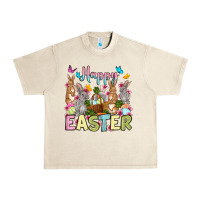 Sandshell Happy Easter bunnys Urban Heavy Tee - OliviaCreatesArt