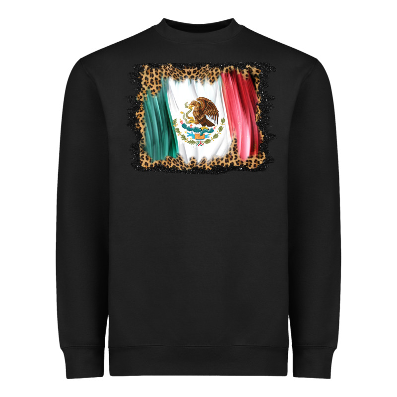 Distressed Mexico Flag Heavyweight Sweatshirt by BarkalooDesign | Teevron