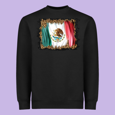 Distressed Mexico Flag Heavyweight Sweatshirt Designed By Barkaloodesign