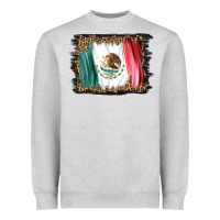 Heather Grey distressed mexico flag Heavyweight Sweatshirt - BarkalooDesign