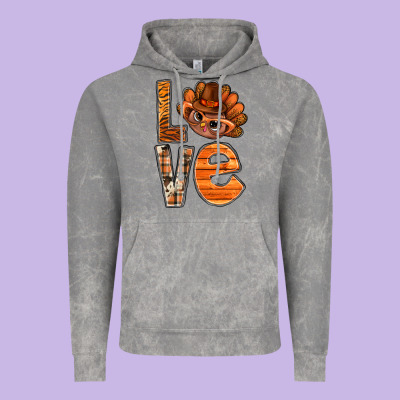 Thanksgiving With Turkey Love Bbs Vintage Hoodie Designed By Bundleandbundleshop