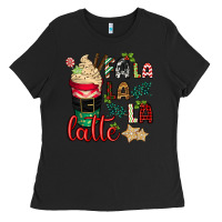 Black Fa la la la latte Ladies Tee - CowGirlArtShop