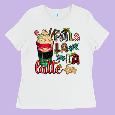 Fa La La La Latte Ladies Tee Designed By Cowgirlartshop