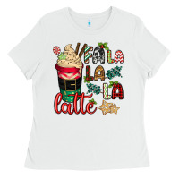 White Fa la la la latte Ladies Tee - CowGirlArtShop