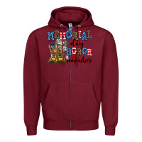 Burgundy memorial day honor and remember Zipper Hoodie - AdoDesignShop