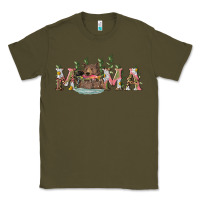 Army Green Mama with bear and daisy Classic Tee - RanaPortraitStore