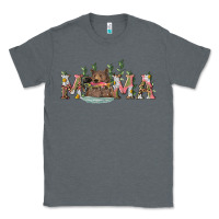 Charcoal Heather Mama with bear and daisy Classic Tee - RanaPortraitStore