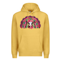 Antique Gold valentines day pink gemstones baby calf rainbow Premium Hoodie - Jasminsmagicworld