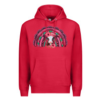 Cardinal valentines day pink gemstones baby calf rainbow Premium Hoodie - Jasminsmagicworld