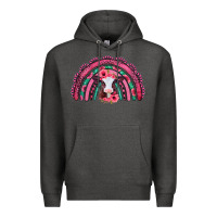 Charcoal Heather valentines day pink gemstones baby calf rainbow Premium Hoodie - Jasminsmagicworld