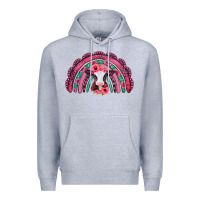 Valentines Day Pink Gemstones Baby Calf Rainbow Premium Hoodie | Teevron