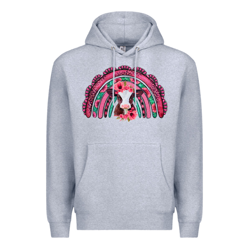 Valentines Day Pink Gemstones Baby Calf Rainbow Premium Hoodie by Jasminsmagicworld | Teevron